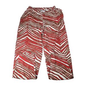 Vintage 90s Zubaz Zebra Print Sweatpants Pants Mens L Red White Relaxed Lounge